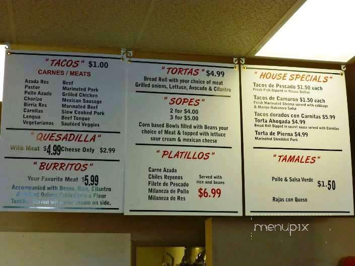 Old Mexico Taqueria - Keizer, OR menu_pic