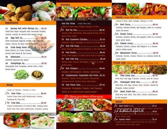 Trai Mai Thai - Austin, TX menu_pic