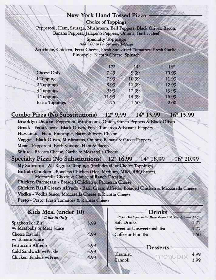 Brooklyn Bro's - Arden, NC menu_pic