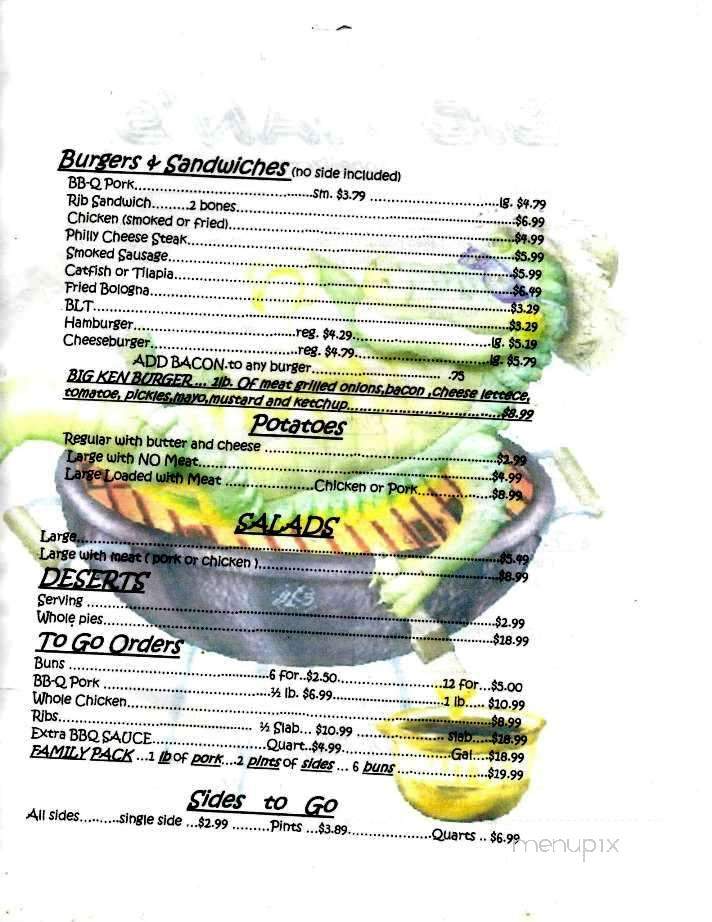 Bigman's - Harpersville, AL menu_pic