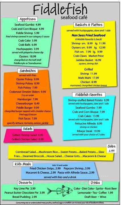 Fiddlefish Seafood Cafe - Mobile, AL menu_pic