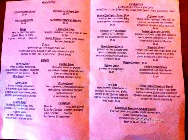 On the Corner Bistro & Bar - Moberly, MO menu_pic