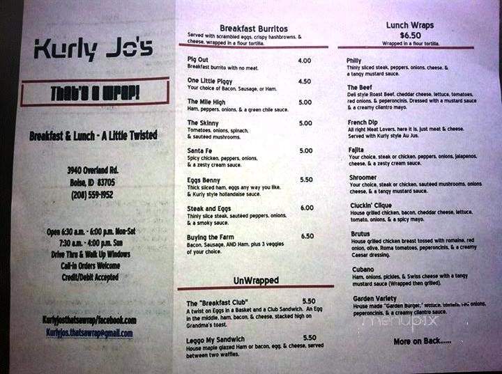 Kelly Jo's - That's a Wrap - Boise, ID menu_pic