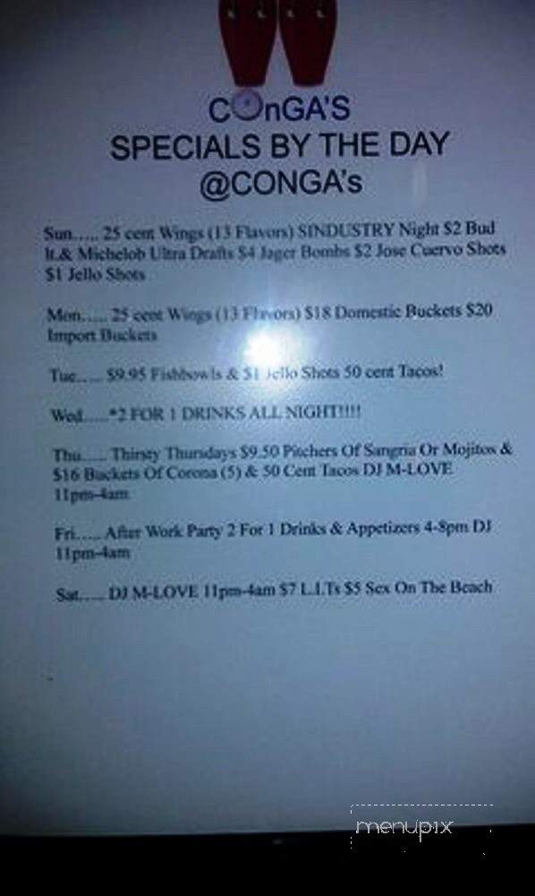 Conga's - Bayside, NY menu_pic