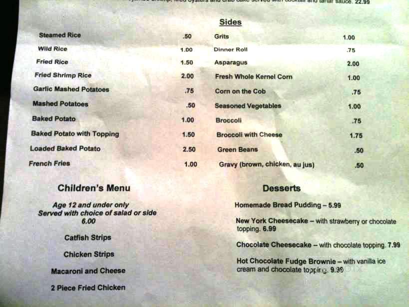 Garden District Seafood Bar & Grill - Monroe, LA menu_pic