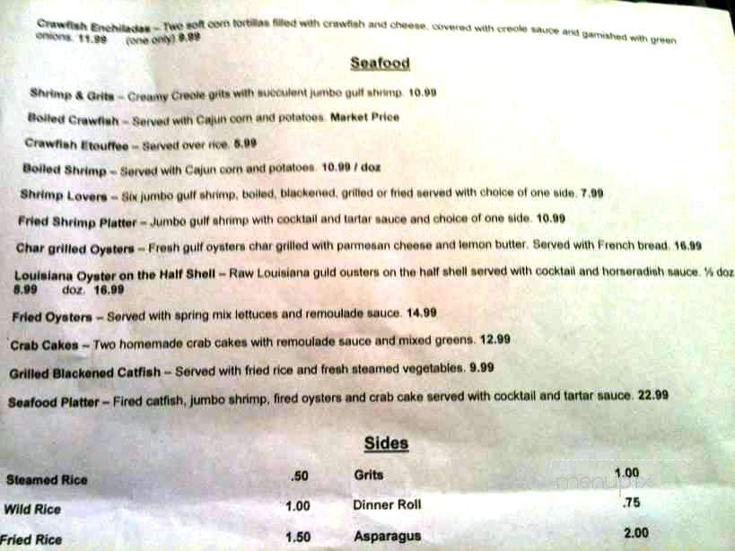 Garden District Seafood Bar & Grill - Monroe, LA menu_pic