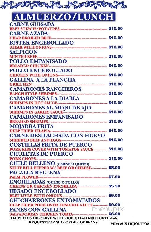 Estelas Restaurant - Wilmington, CA menu_pic