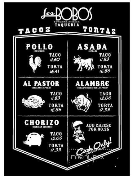 Los Bobos Taqueria - Fayetteville, AR menu_pic