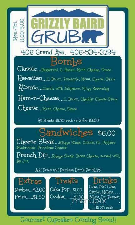 Grizzly Baird Grub - Billings, MT menu_pic