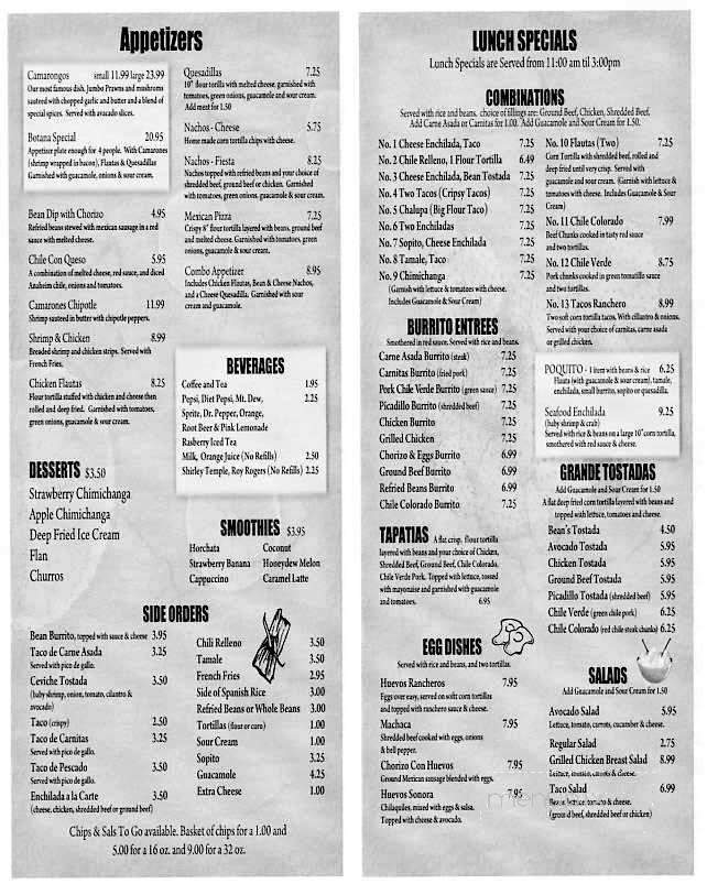 Mi Pueblo - Brian Head, UT menu_pic
