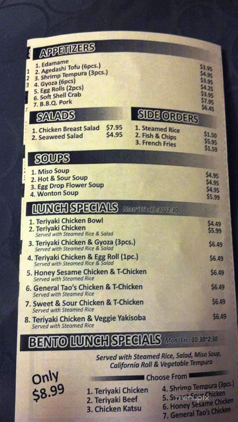 Osaka sushi terriyaki - Kennewick, WA menu_pic