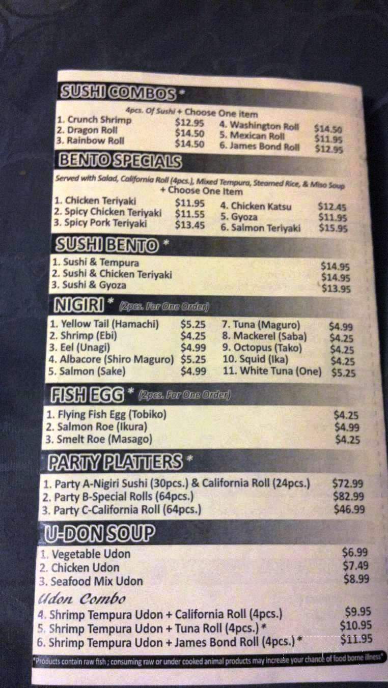 Osaka sushi terriyaki - Kennewick, WA menu_pic