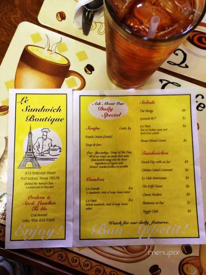 Le Sandwich Boutique - Port Isabel, TX menu_pic