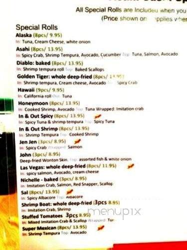 Asahi Japanese Restaurant - Corona, CA menu_pic