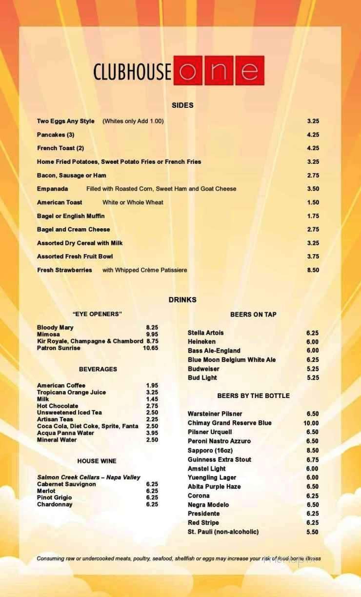 Clubhouse One - Miami, FL menu_pic