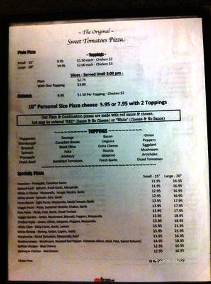 Sweet Tomatoes - East Falmouth, MA menu_pic