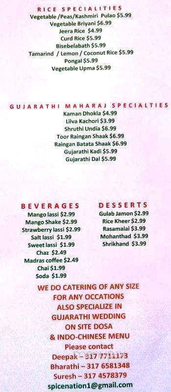 Spice Nation - Indianapolis, IN menu_pic