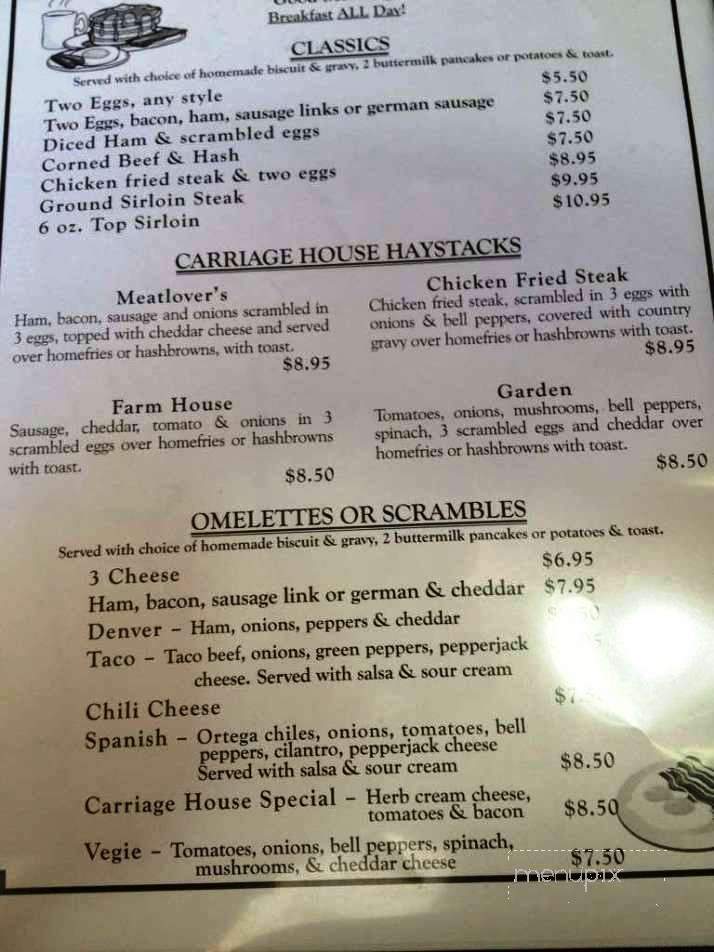 Carriage House Family Restaurant - Springfield, OR menu_pic