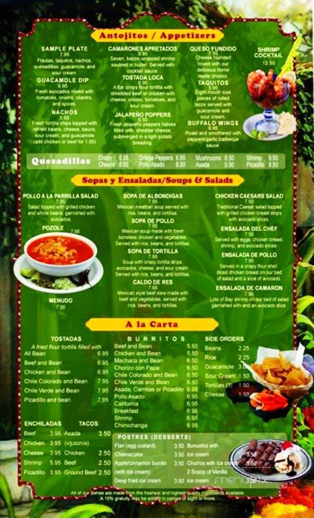 El Jacalito Grill - Bonita, CA menu_pic