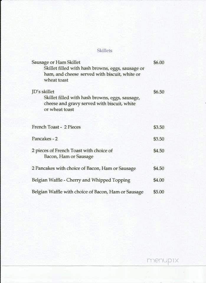 JD's Restaurant and Bar - Huntington, IN menu_pic