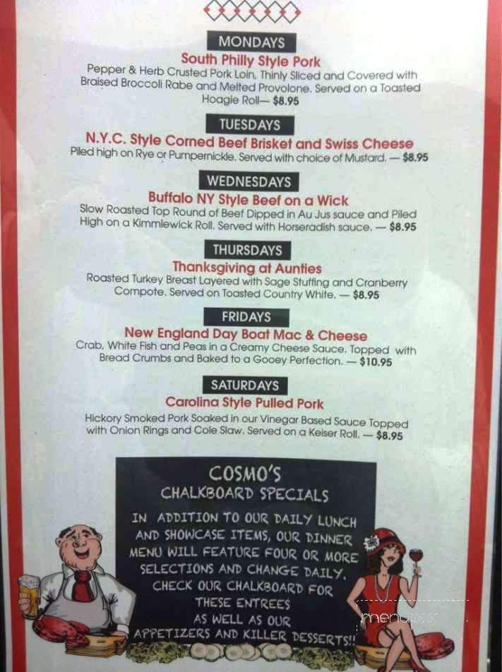Cosmos Cafe - Clinton, NY menu_pic