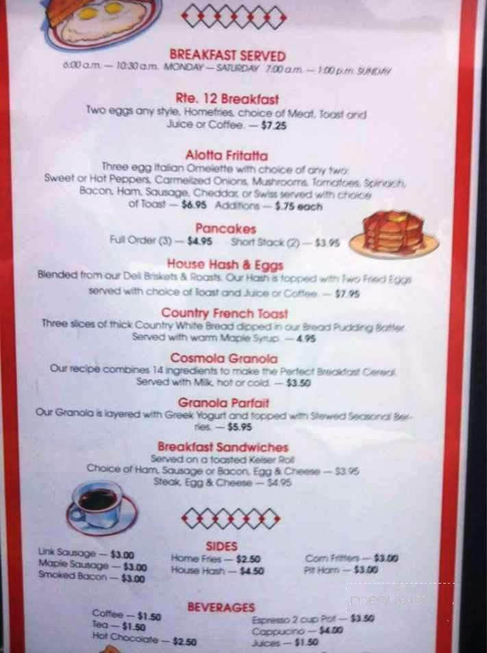 Cosmos Cafe - Clinton, NY menu_pic