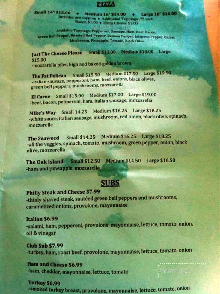 East Beach Diner - Oak Island, NC menu_pic