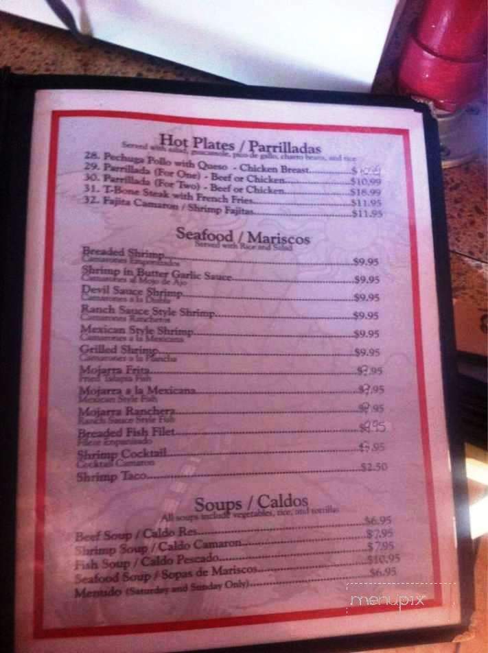 Aranda's Mexican Grill - Lawton, OK menu_pic