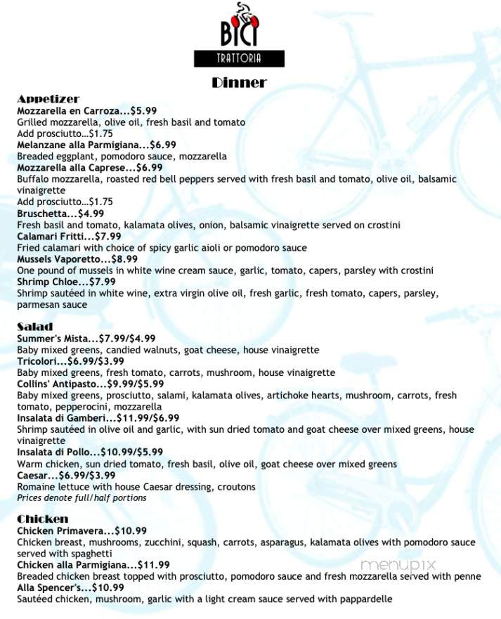 Bici Trattoria - St Petersburg, FL menu_pic
