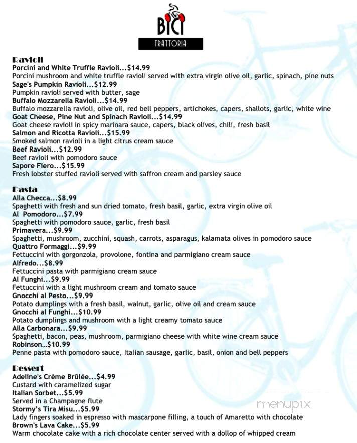 Bici Trattoria - St Petersburg, FL menu_pic