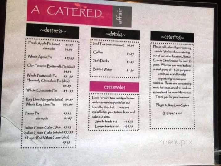 A Catered Affair Restaurant - San Angelo, TX menu_pic