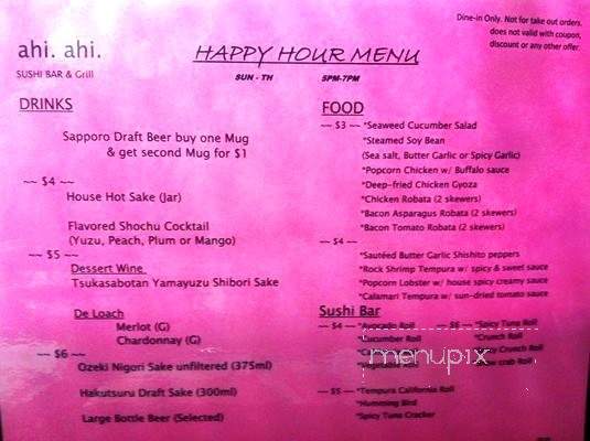 Ahi Ahi - Lake Forest, CA menu_pic