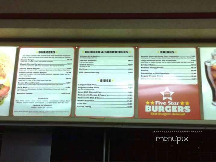 Five Star Burgers - Hot Springs, AR menu_pic