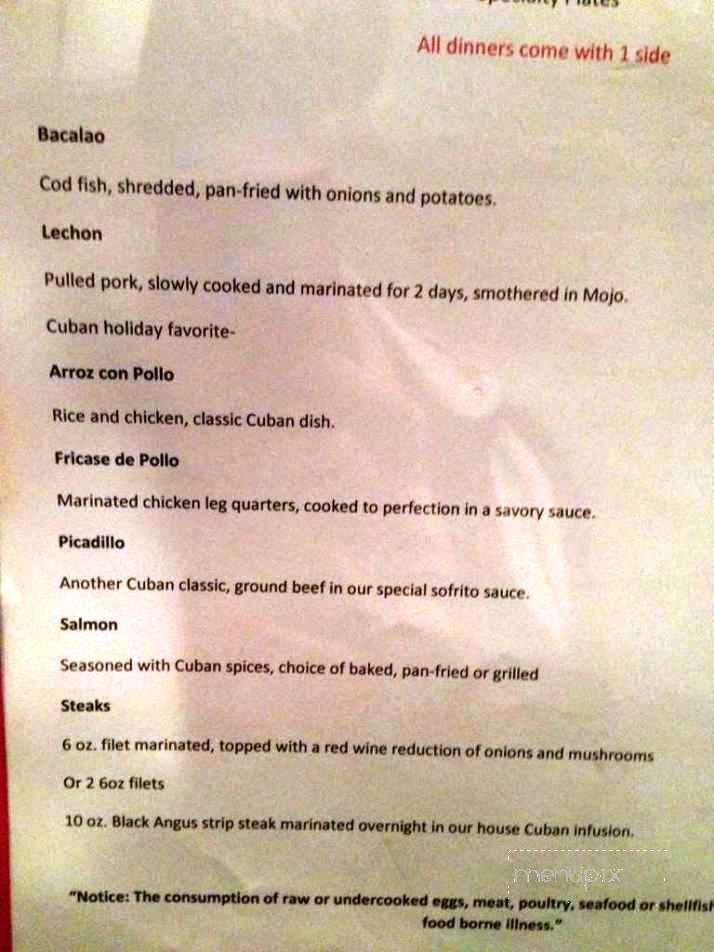 Salud Cuban American Restaurant and Lounge - Pittsburgh, PA menu_pic