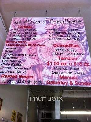 La Azteca Tortilleria - Los Angeles, CA menu_pic