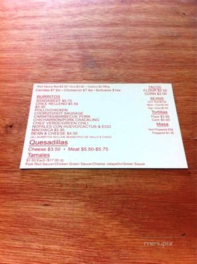 La Azteca Tortilleria - Los Angeles, CA menu_pic