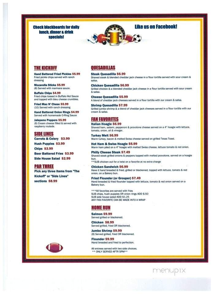 Pier 49 South Sports Grill - Harrisburg, NC menu_pic