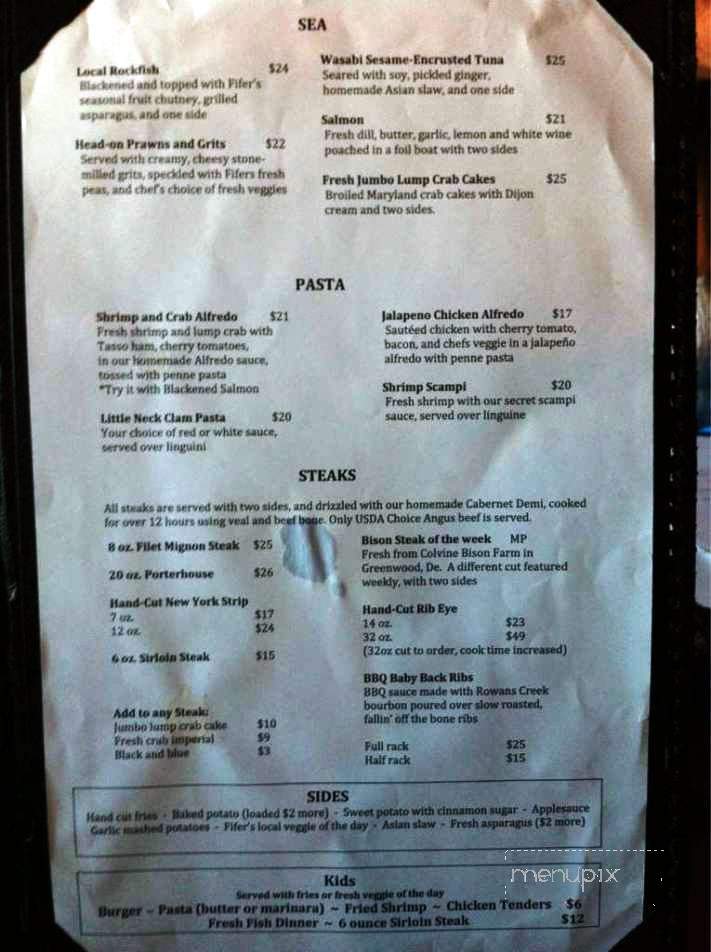 Old Bay Steakhouse - Rehoboth Beach, DE menu_pic