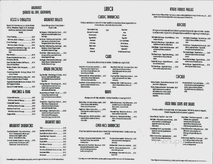 Athens Diner - Colchester, VT menu_pic