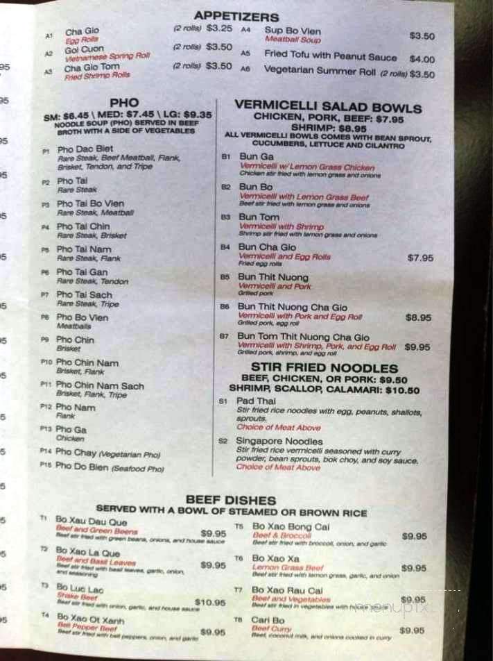 I Love PHO Asian Cuisine - Greensboro, NC menu_pic
