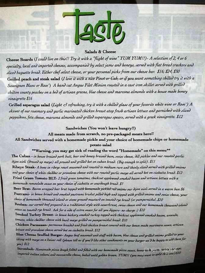 Taste - Orange Beach, AL menu_pic