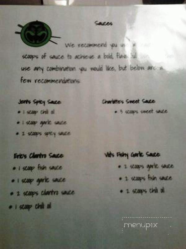 Masaki's Mongolian Grill - Arcata, CA menu_pic