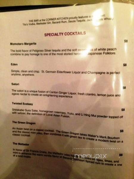 The Corner Kitchen - Honolulu, HI menu_pic