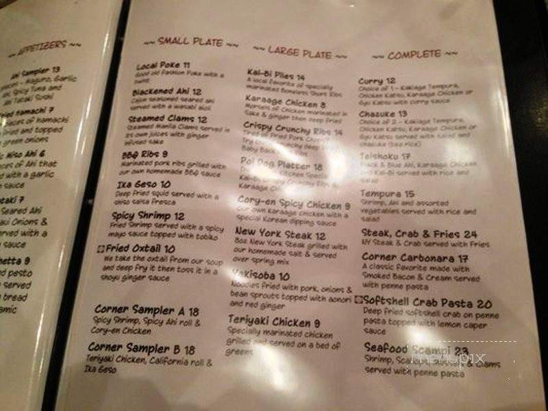 The Corner Kitchen - Honolulu, HI menu_pic