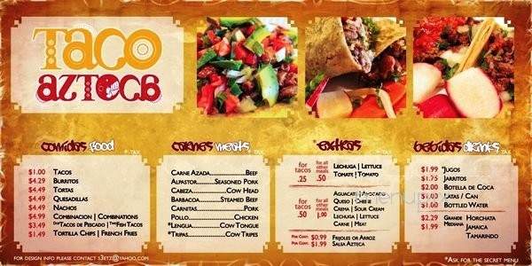 Taco Azteca - Las Vegas, NV menu_pic