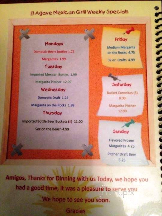El Agave Mexican Grill - Durham, NC menu_pic