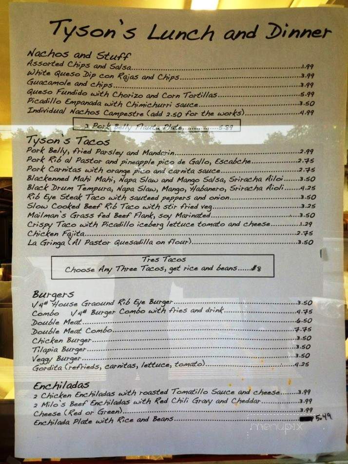 Tyson's Tacos - Austin, TX menu_pic