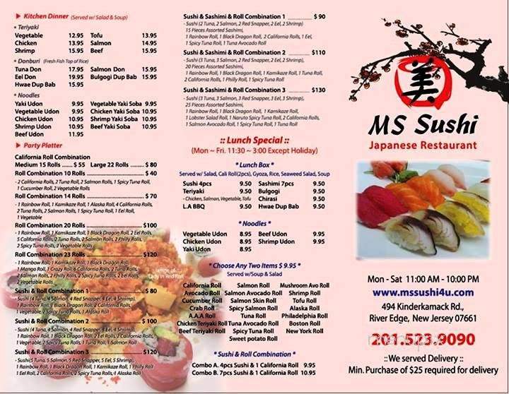 Ms Sushi - River Edge, NJ menu_pic