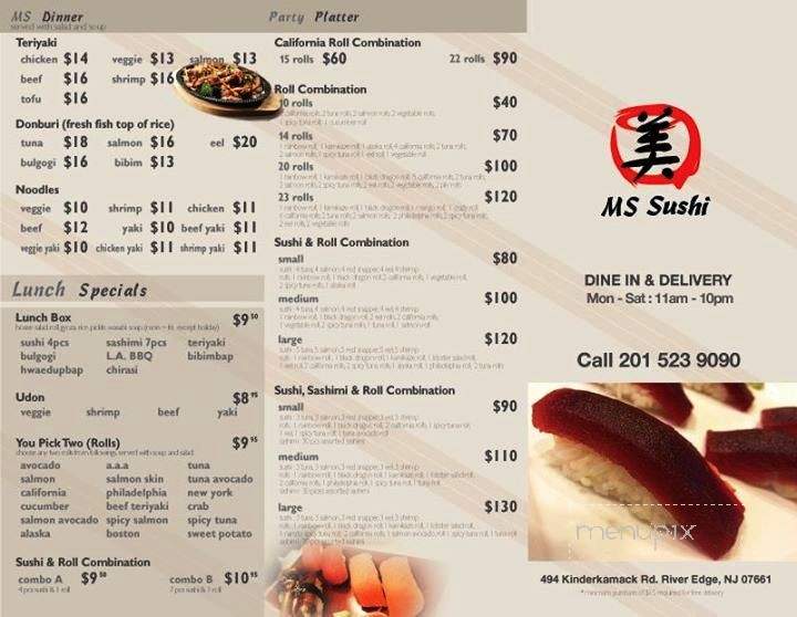 Ms Sushi - River Edge, NJ menu_pic