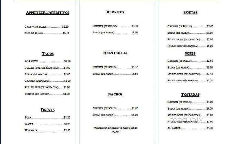 Latin Flavor Cafe - Sugar Hill, GA menu_pic